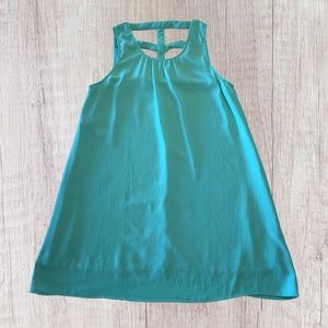 Umgee Teal Crepe Dress Cutout Back L